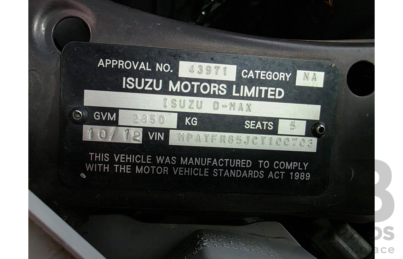 10/2012 Isuzu D-Max LS Hi-Ride (4x4) TF MY12 Crew Cab Utility Red Turbo Diesel 3.0L