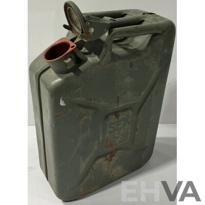 Vintage Military-Style Metal Jerry Can