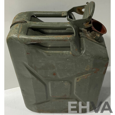 Vintage Military-Style Metal Jerry Can