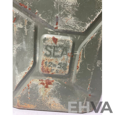 Vintage Military-Style Metal Jerry Can