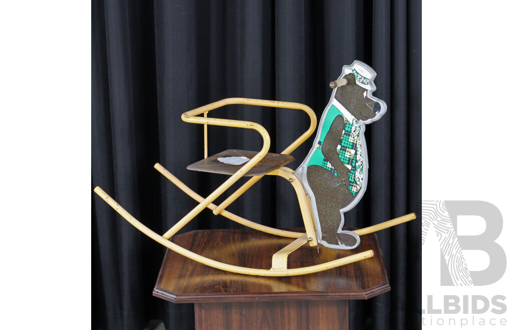 Vintage Metal Framed Humphrey B Bear Rocking Chair