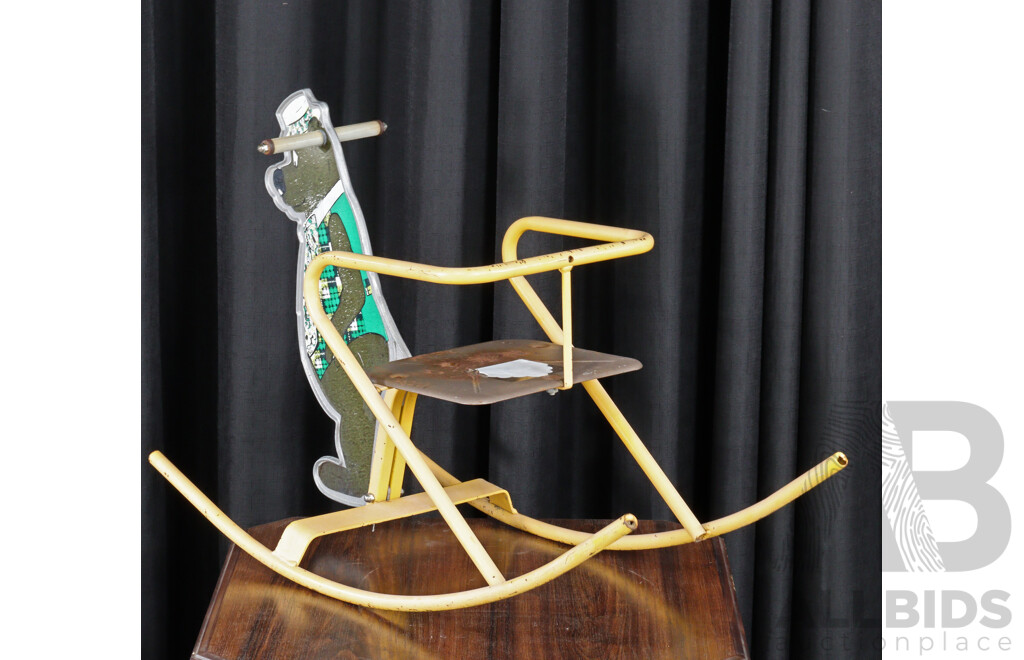 Vintage Metal Framed Humphrey B Bear Rocking Chair