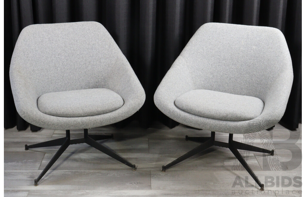 Pair of Modern Upholstered Tub Chairs