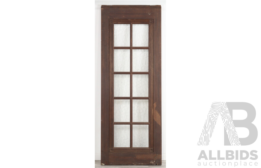 Set of Five Art Deco Entrance Doors with Mottled Glass Panels