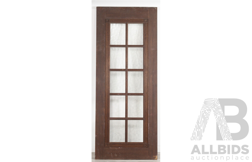 Set of Five Art Deco Entrance Doors with Mottled Glass Panels
