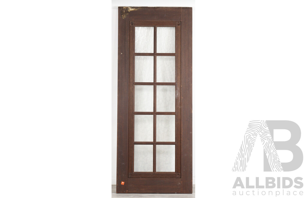 Set of Five Art Deco Entrance Doors with Mottled Glass Panels