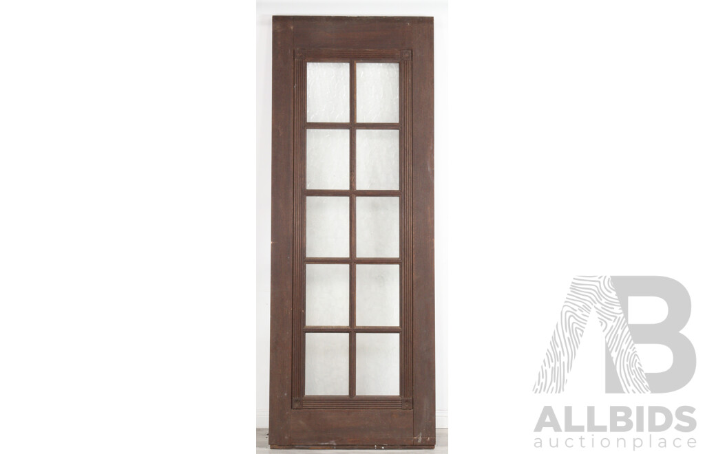 Set of Five Art Deco Entrance Doors with Mottled Glass Panels