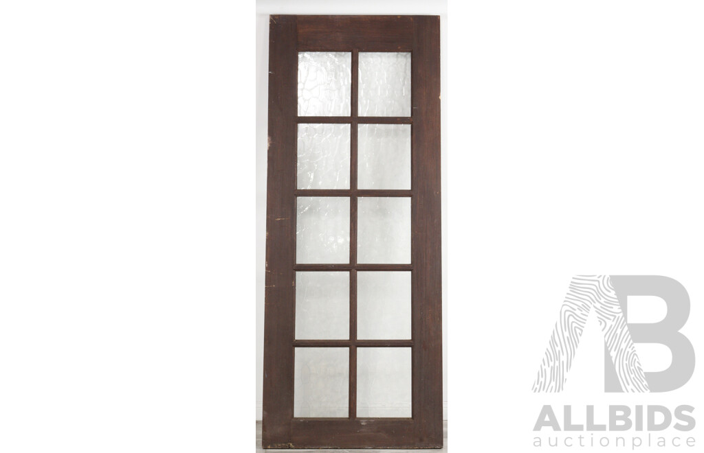 Set of Five Art Deco Entrance Doors with Mottled Glass Panels