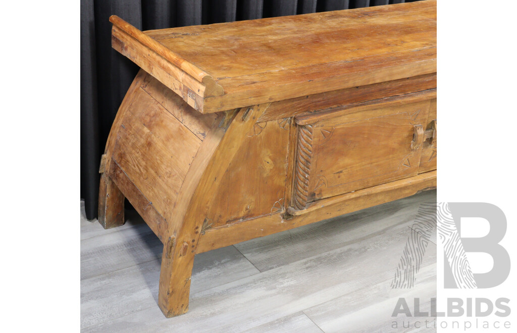 Rustic Tropical Hardwood Two Door Sideboard