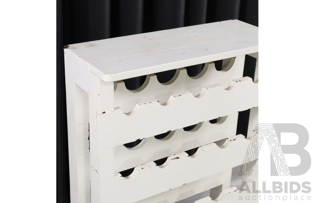 Heavily Painted Timber Wine Rack