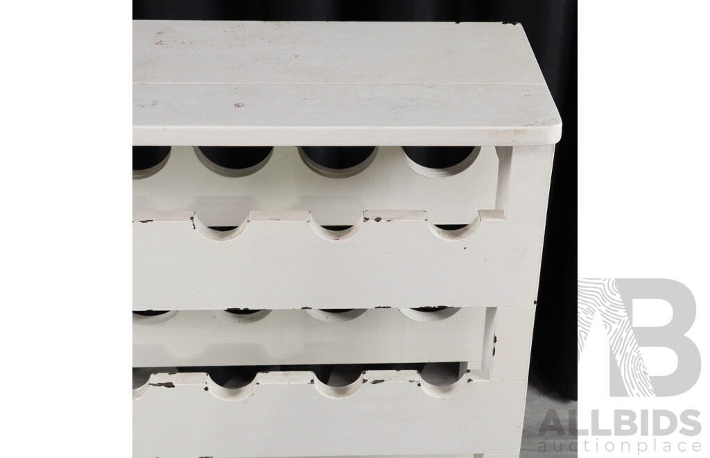 Heavily Painted Timber Wine Rack