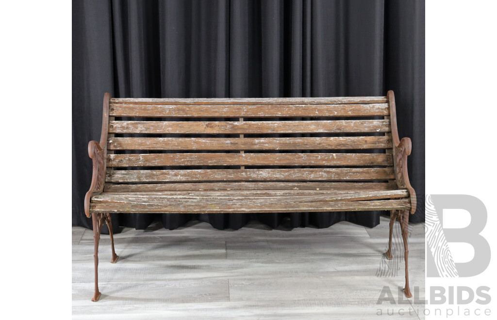 Cast Alloy and Timber Garden Bench