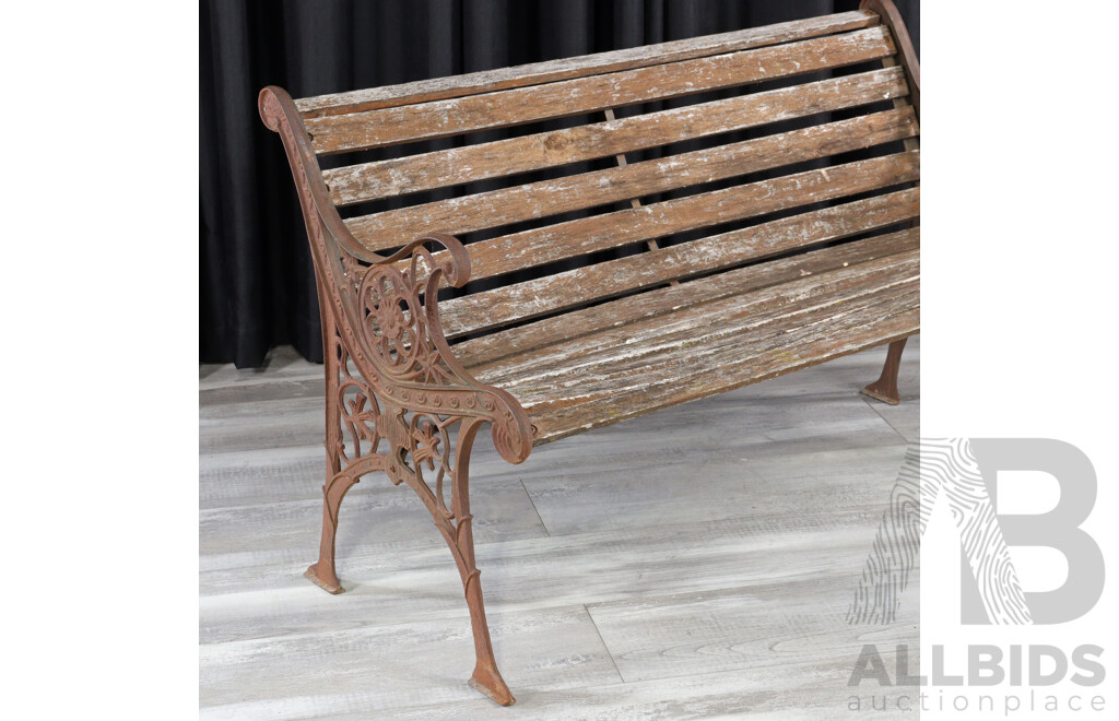 Cast Alloy and Timber Garden Bench