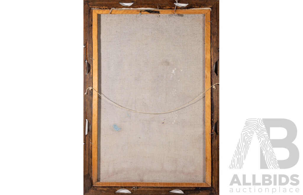 Signed Indistinctly, (20th Century), Portrait of an American Indian Girl, Vintage Paint on Velvet Panel,102 x 71 cm