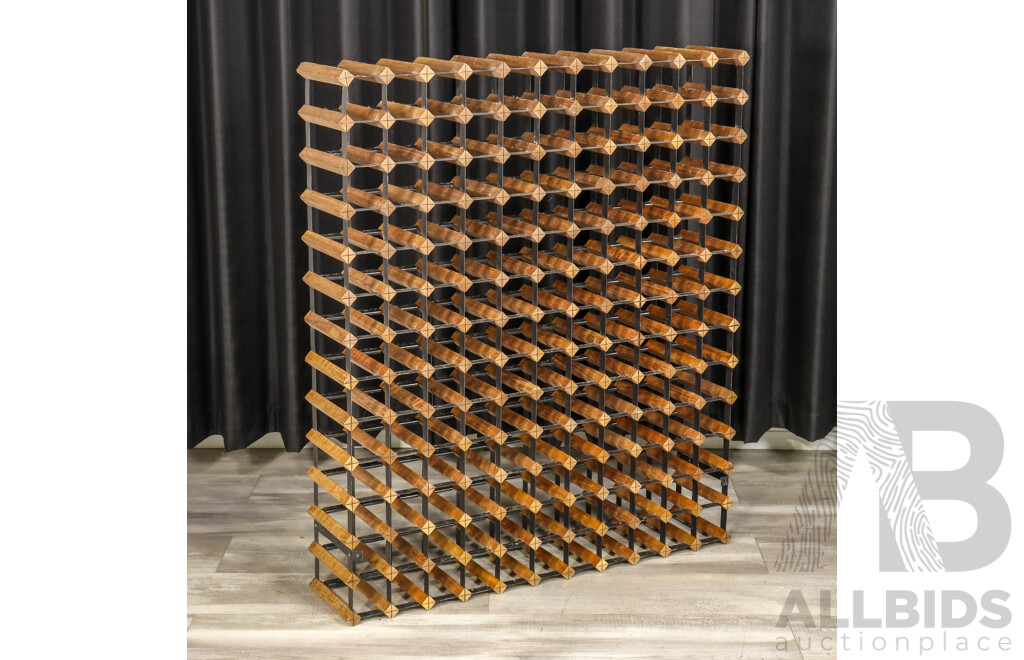 Timber and Metal Wine Rack