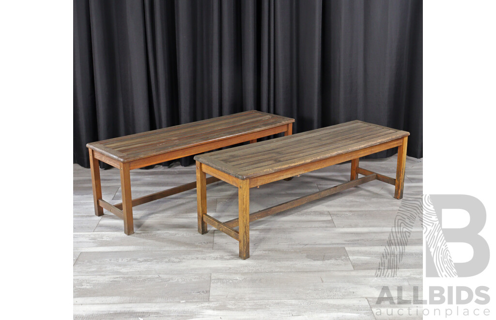 Pair of Timber Patio Benches by FSC