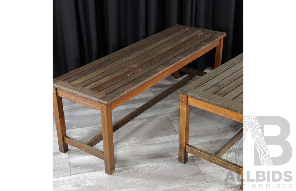 Pair of Timber Patio Benches by FSC