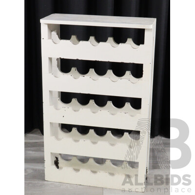 Heavily Painted Timber Wine Rack