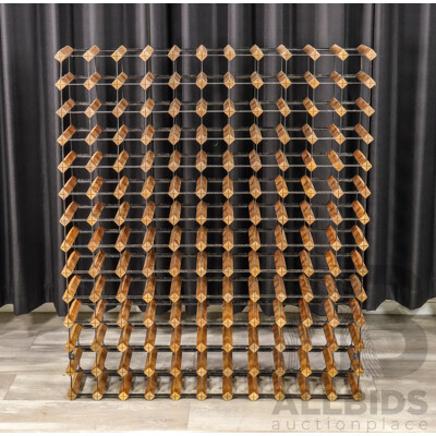 Timber and Metal Wine Rack Timber and Metal Wine Rack