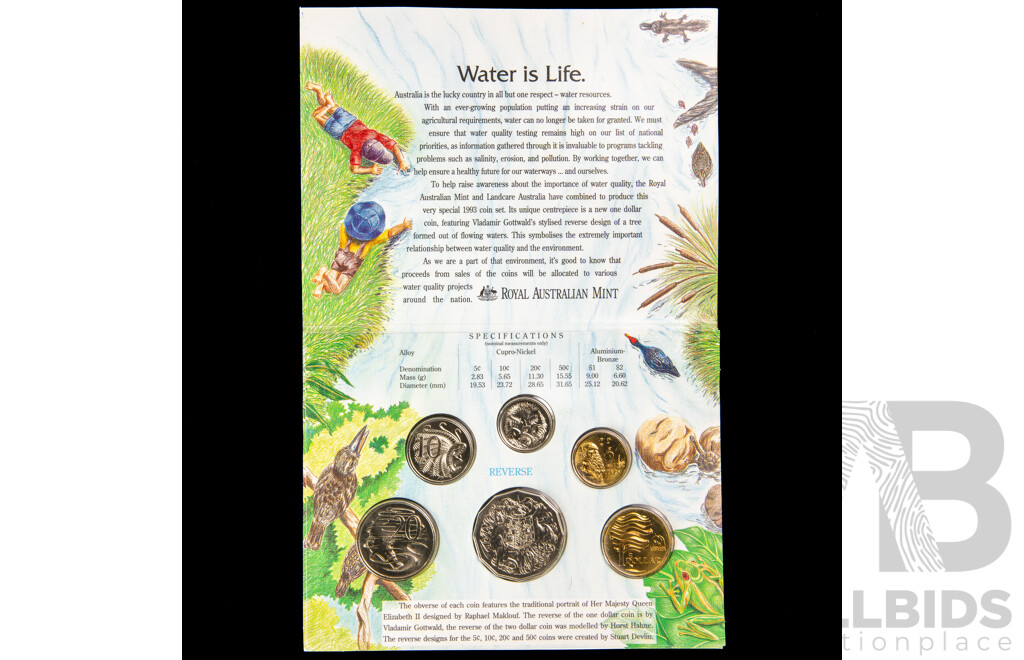 Australian RAM 1993 and 1994 Six UNC Coin Sets, Year of the Family and Landcare