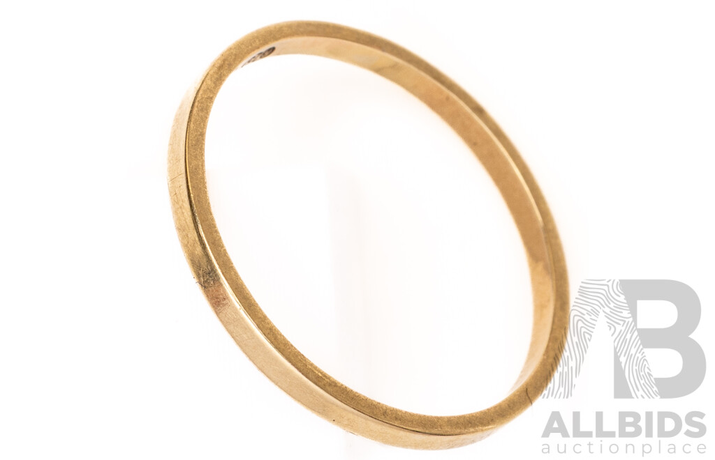 9ct Vintage Fine Yellow Gold Wedding Ring, Size O, 1.01 Grams