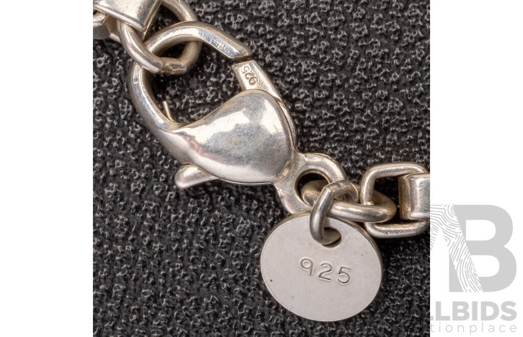 Sterling Silver Venetian Link Bracelet Hallmarked Tiffany & Co. 925, 19cm, 15.83 Grams
