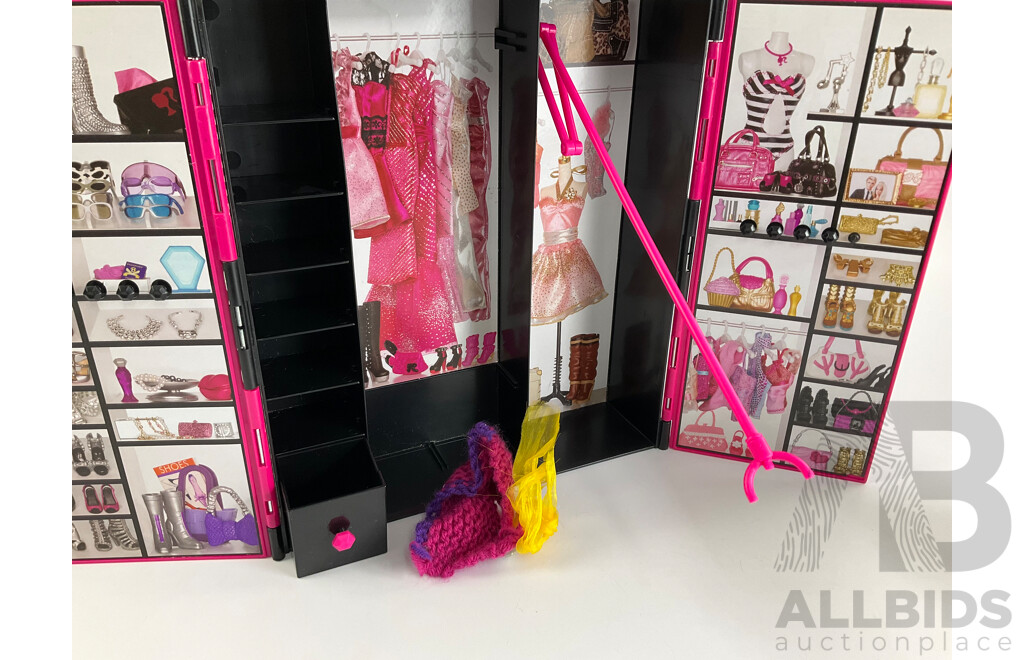 Barbie Doll with Hand Made Outfit, Fashion Cupboard Box and Commonwealth Bank Platypus Money Box