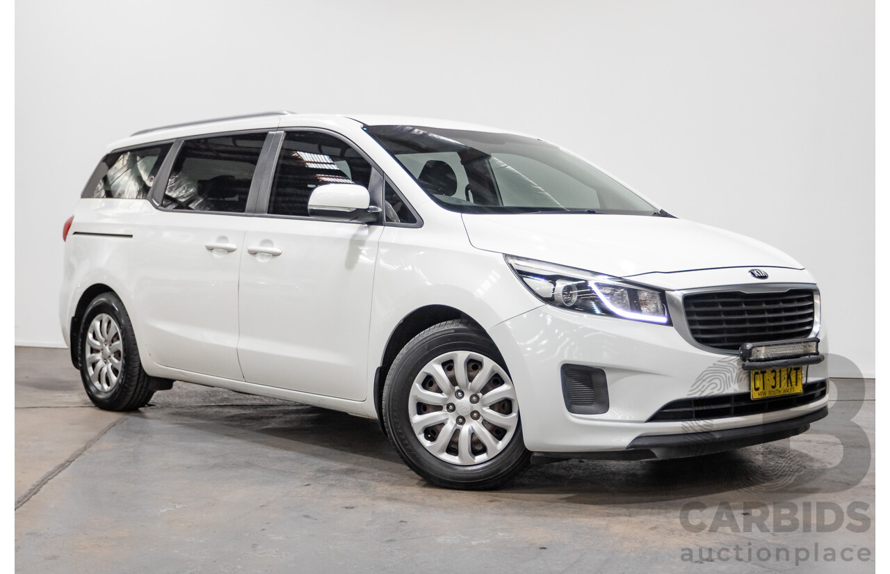 07/2016 Kia Carnival S YP MY16 4D Wagon White 3.3L - 8 Seats