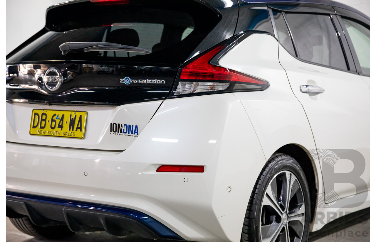 11/2018 Nissan Leaf (FWD) ZE1 5d Hatchback Ivory Pearl /Dark Blue Pearl Dedicated Electric EV AC110kW - 07/21 Import
