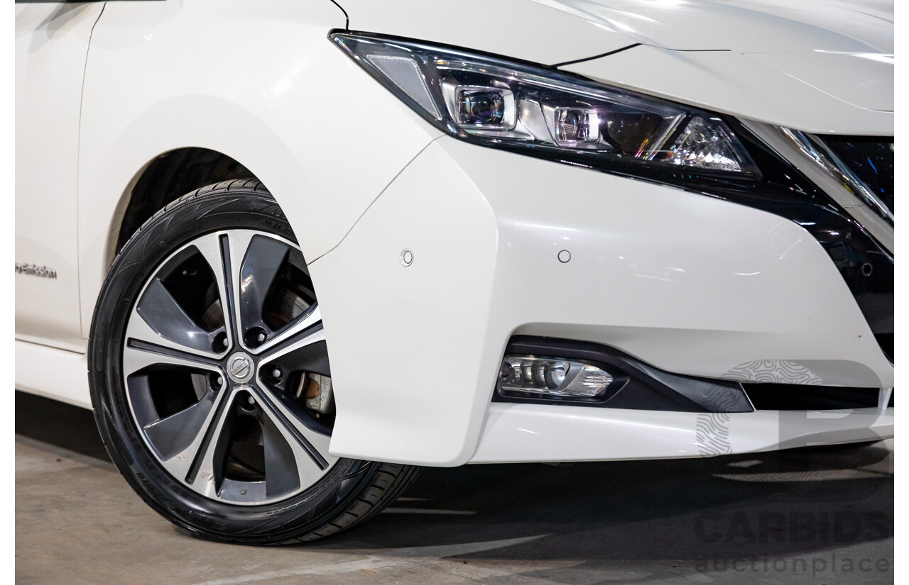 11/2018 Nissan Leaf (FWD) ZE1 5d Hatchback Ivory Pearl /Dark Blue Pearl Dedicated Electric EV AC110kW - 07/21 Import