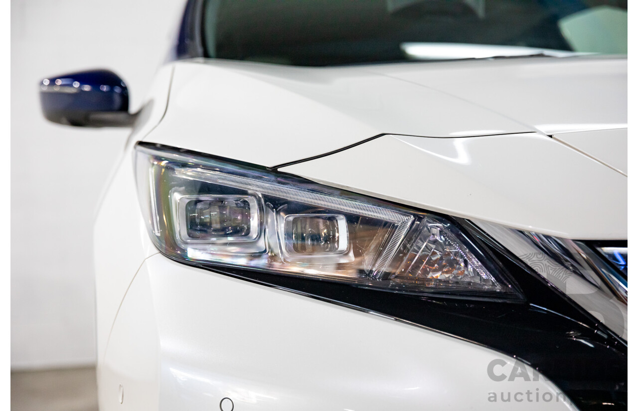 11/2018 Nissan Leaf (FWD) ZE1 5d Hatchback Ivory Pearl /Dark Blue Pearl Dedicated Electric EV AC110kW - 07/21 Import