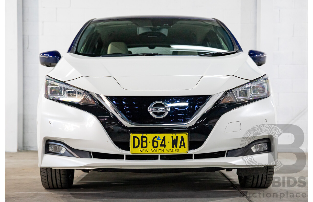 11/2018 Nissan Leaf (FWD) ZE1 5d Hatchback Ivory Pearl /Dark Blue Pearl Dedicated Electric EV AC110kW - 07/21 Import