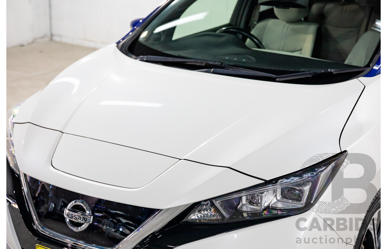 11/2018 Nissan Leaf (FWD) ZE1 5d Hatchback Ivory Pearl /Dark Blue Pearl Dedicated Electric EV AC110kW - 07/21 Import