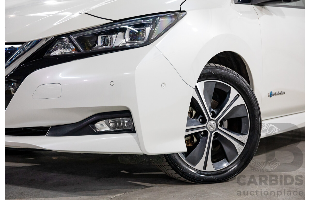 11/2018 Nissan Leaf (FWD) ZE1 5d Hatchback Ivory Pearl /Dark Blue Pearl Dedicated Electric EV AC110kW - 07/21 Import