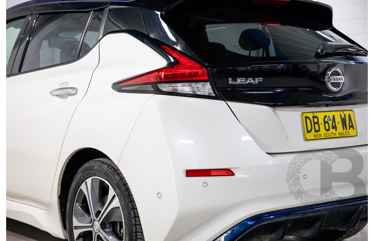 11/2018 Nissan Leaf (FWD) ZE1 5d Hatchback Ivory Pearl /Dark Blue Pearl Dedicated Electric EV AC110kW - 07/21 Import