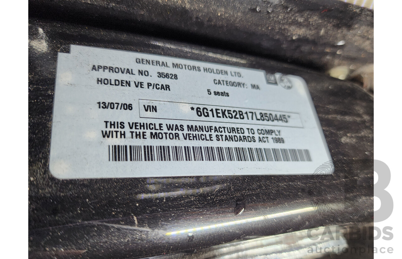 7/2006 Holden Commodore Omega VE 4d Sedan Black 3.6L
