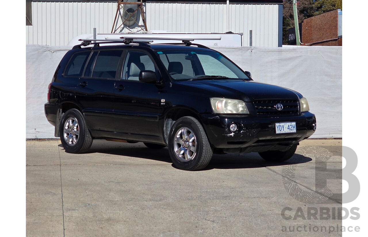2/2005 Toyota Kluger CVX (AWD) MCU28R 4d Wagon Black 3.3L - 7 Seats