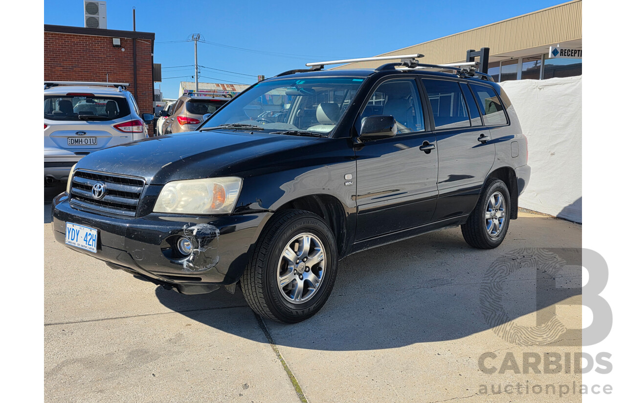 2/2005 Toyota Kluger CVX (AWD) MCU28R 4d Wagon Black 3.3L - 7 Seats