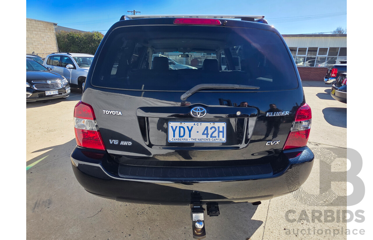 2/2005 Toyota Kluger CVX (AWD) MCU28R 4d Wagon Black 3.3L - 7 Seats