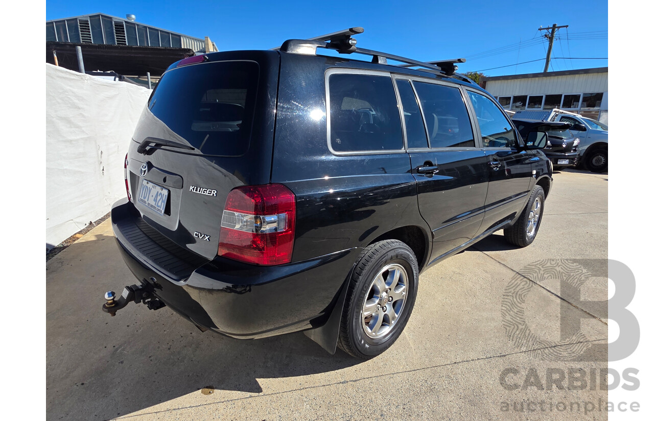 2/2005 Toyota Kluger CVX (AWD) MCU28R 4d Wagon Black 3.3L - 7 Seats
