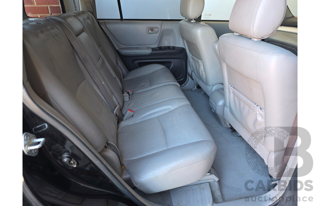 2/2005 Toyota Kluger CVX (AWD) MCU28R 4d Wagon Black 3.3L - 7 Seats