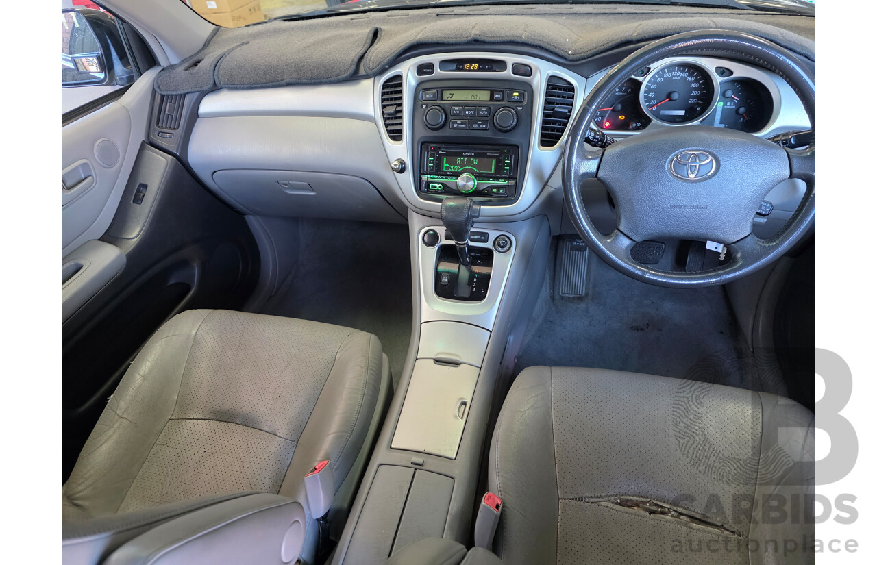 2/2005 Toyota Kluger CVX (AWD) MCU28R 4d Wagon Black 3.3L - 7 Seats