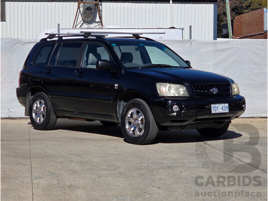 2/2005 Toyota Kluger CVX (AWD) MCU28R 4d Wagon Black 3.3L - 7 Seats