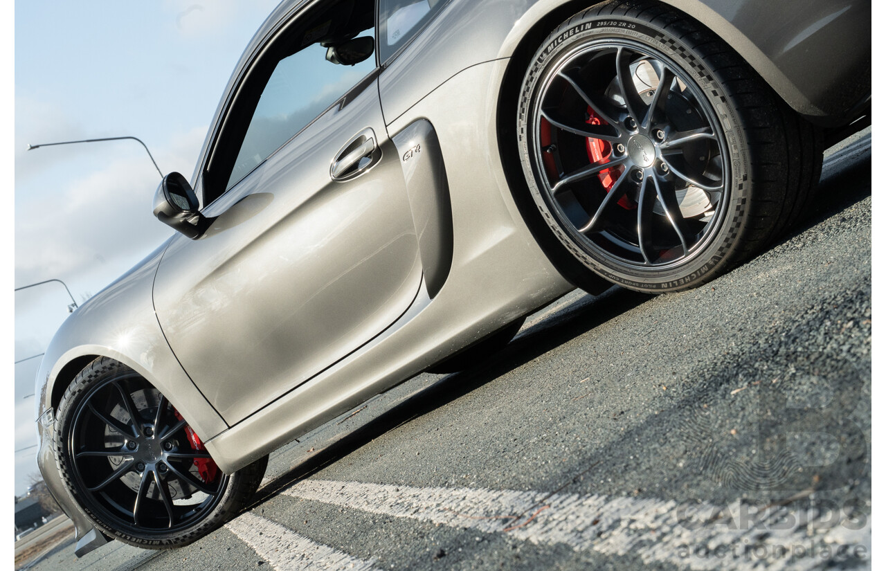 01/2016 Porsche Cayman GT4 981 MY16 2d Coupe Agate Grey Metallic 3.8L