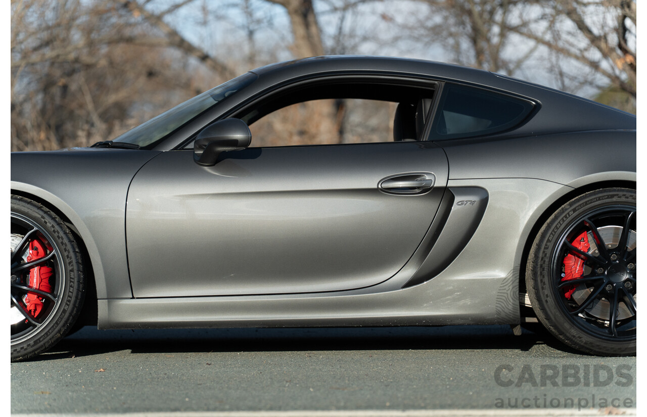 01/2016 Porsche Cayman GT4 981 MY16 2d Coupe Agate Grey Metallic 3.8L