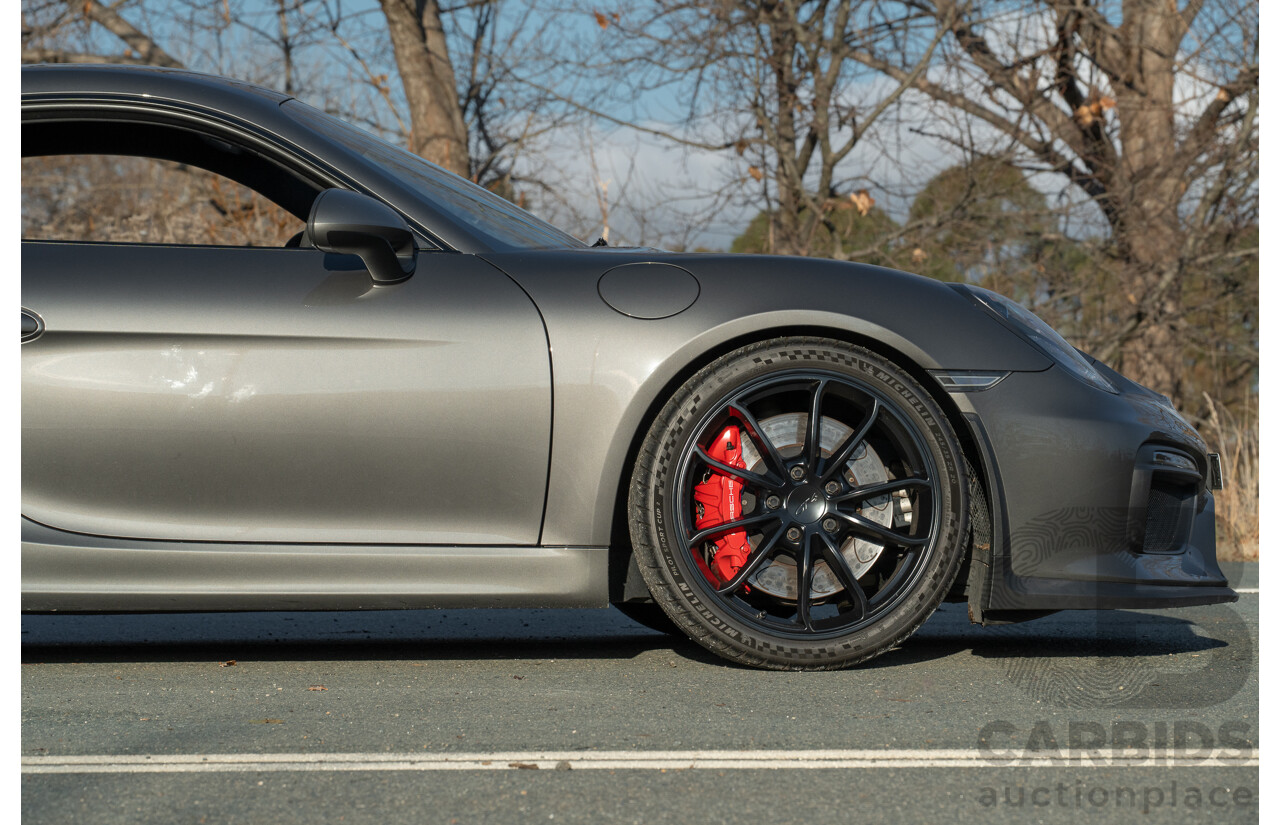 01/2016 Porsche Cayman GT4 981 MY16 2d Coupe Agate Grey Metallic 3.8L