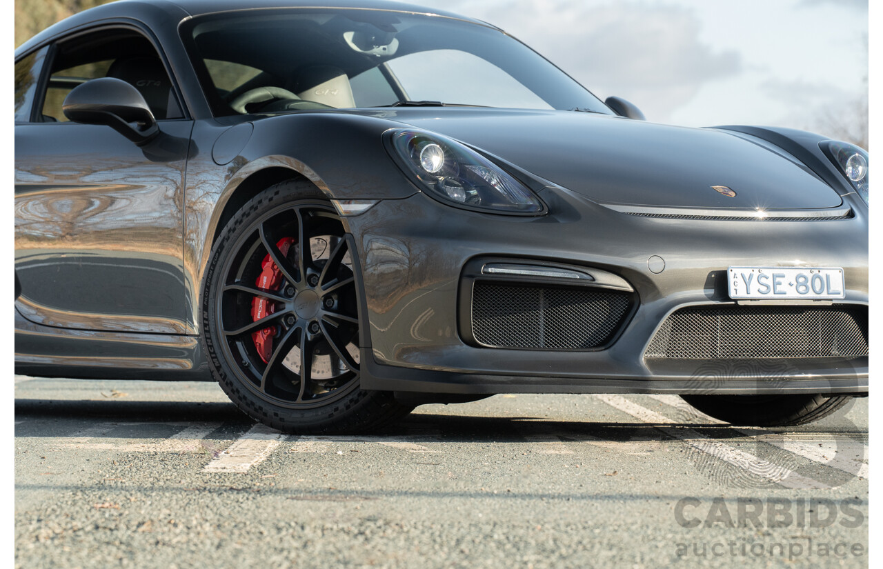 01/2016 Porsche Cayman GT4 981 MY16 2d Coupe Agate Grey Metallic 3.8L