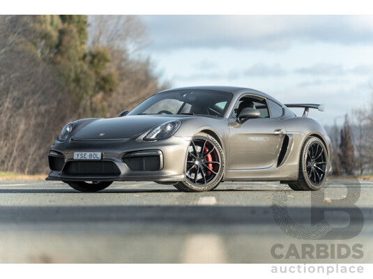 01/2016 Porsche Cayman GT4 981 MY16 2d Coupe Agate Grey Metallic 3.8L