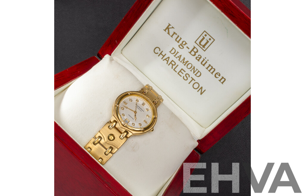Krug-Baümen Charleston Diamond Ladies Watch, 415263DM, 18ct Electroplated