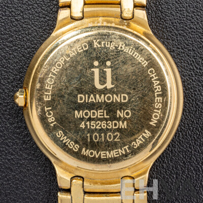 Krug-Baümen Charleston Diamond Ladies Watch, 415263DM, 18ct Electroplated